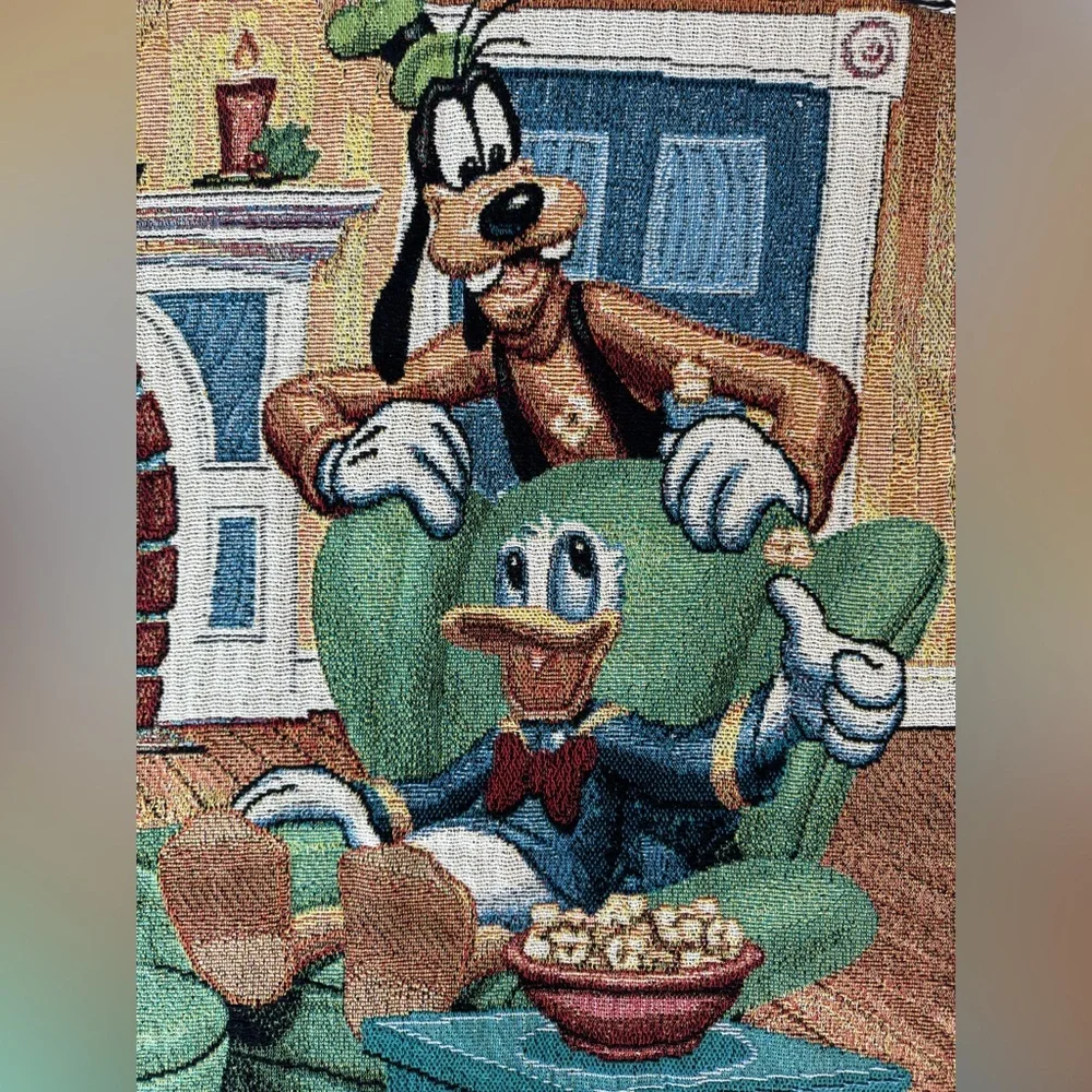 Disneyland Parks Mickey Mouse and Friends Woven Vintage Tapestry Throw Blanket